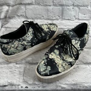 Ash Krush Platform Womens Size 6.5 Sneakers Shoes Studded Low Top Floral Lace-Up